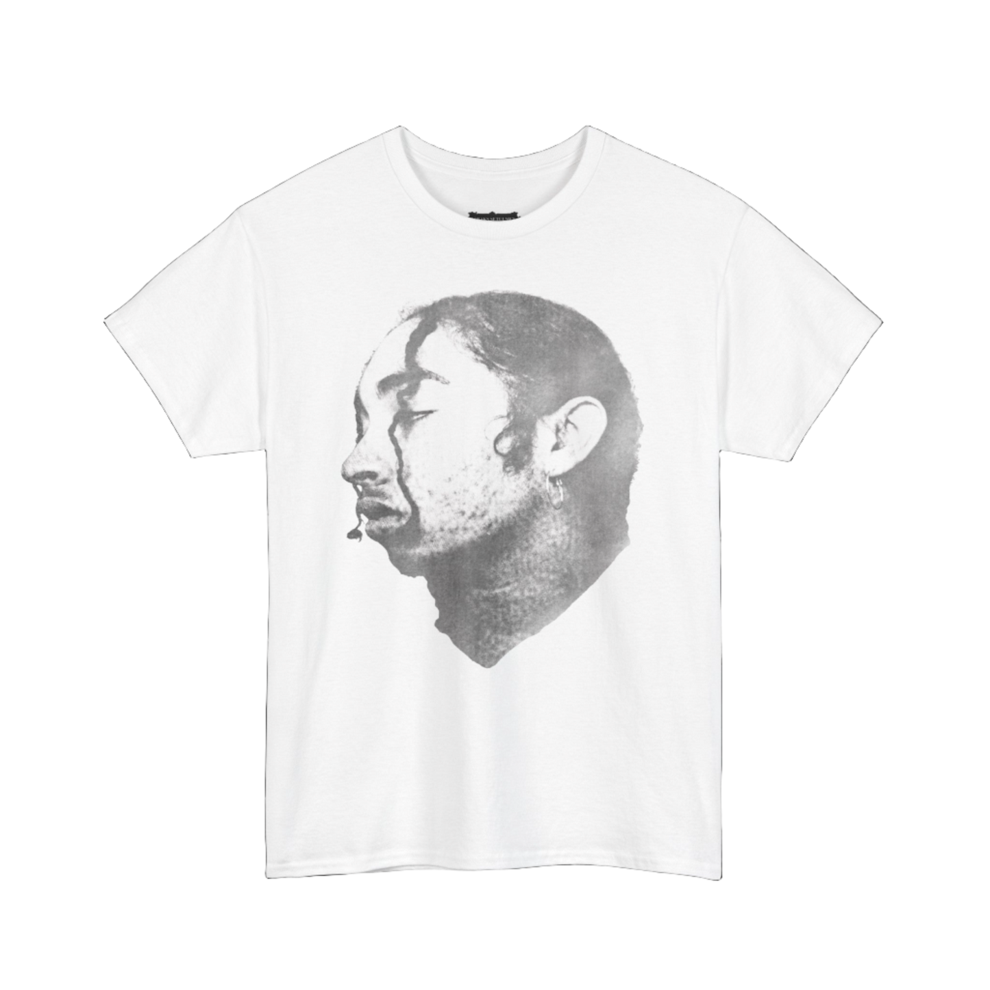 White tee w/ graphic of B. Set's face